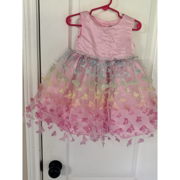Blueberi Boulevard Other - Blueberi Boulevard 24m NWT Pink 3D Butterfly Tulle Dress Baby Toddle Girls